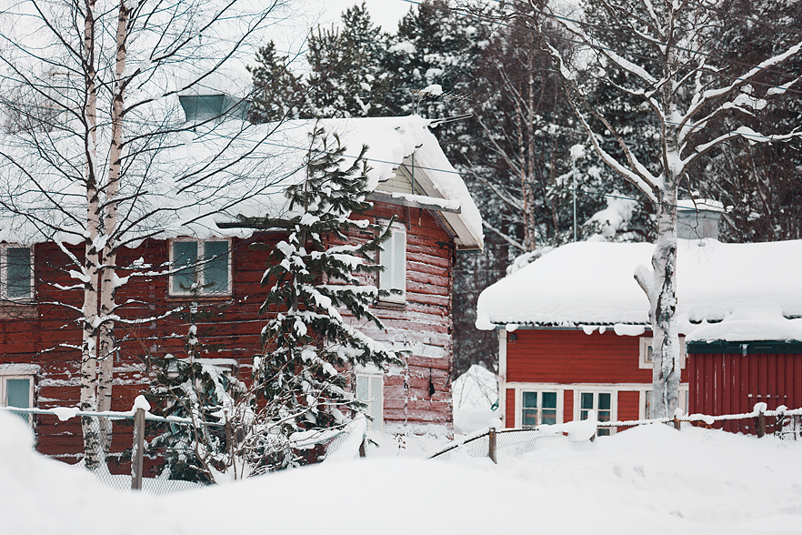 Promenad i ett snöigt Boden