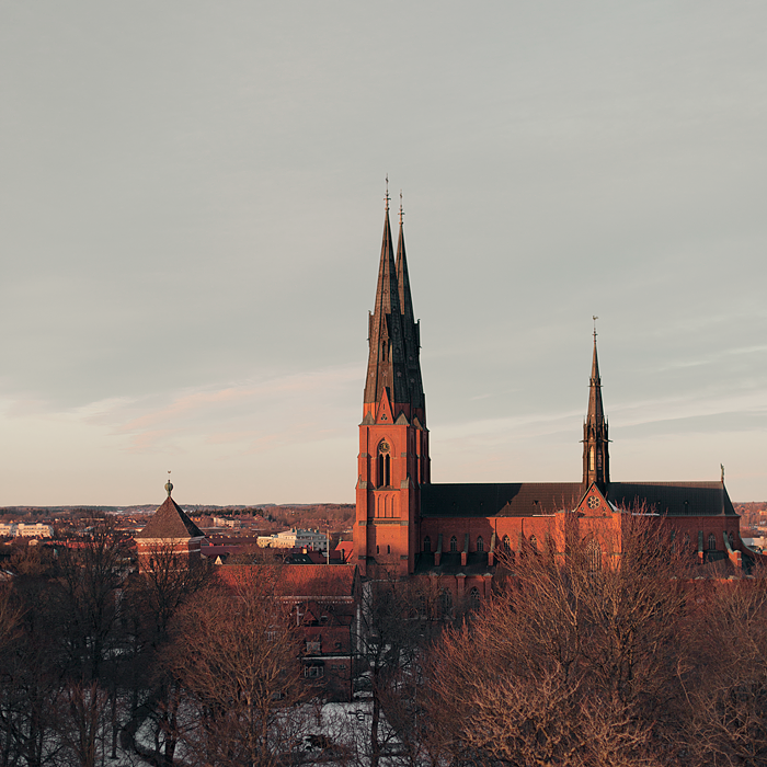 Solnedgång vid Uppsala slott