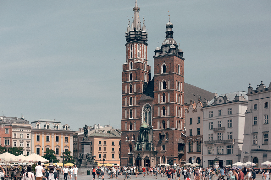 Rynek Główny och Mariakyrkan i Kraków