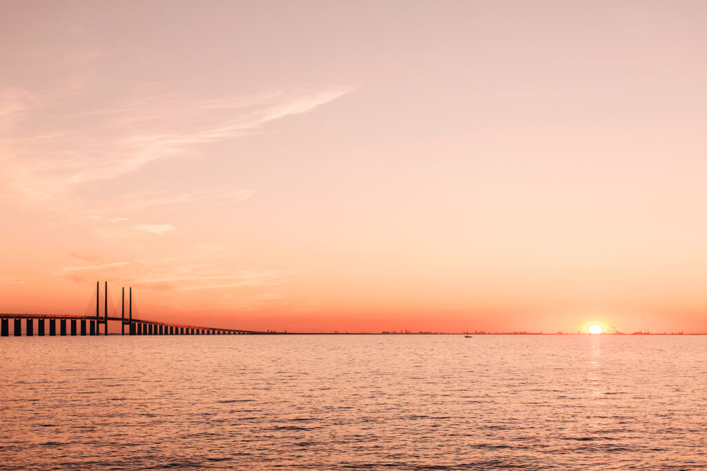 Solnedgång över Öresundsbron​