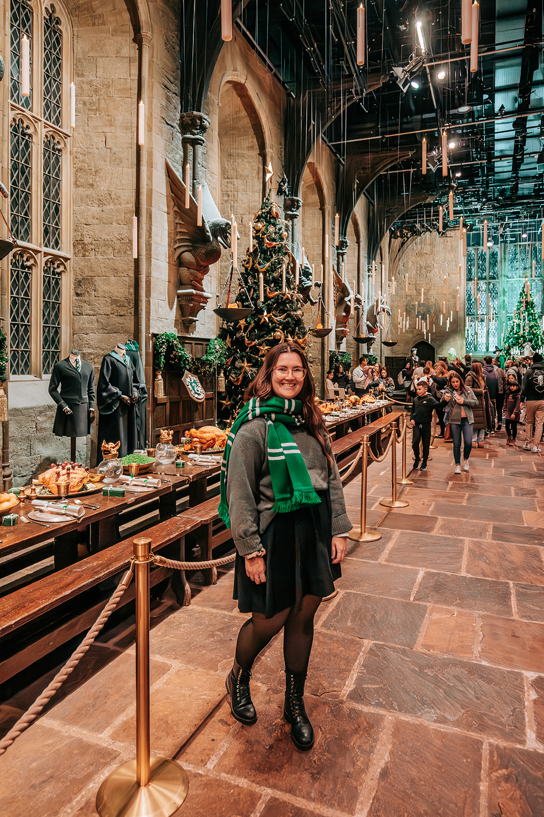 The Great Hall på Hogwarts, julpyntad